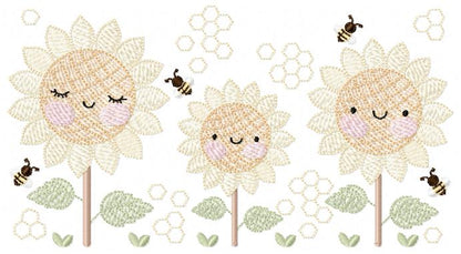 Daisies embroidery designs - Yellow Flowers machine embroidery pattern - Floral Grandma Kitchen towel - Instant digital download pes jef (Copy)