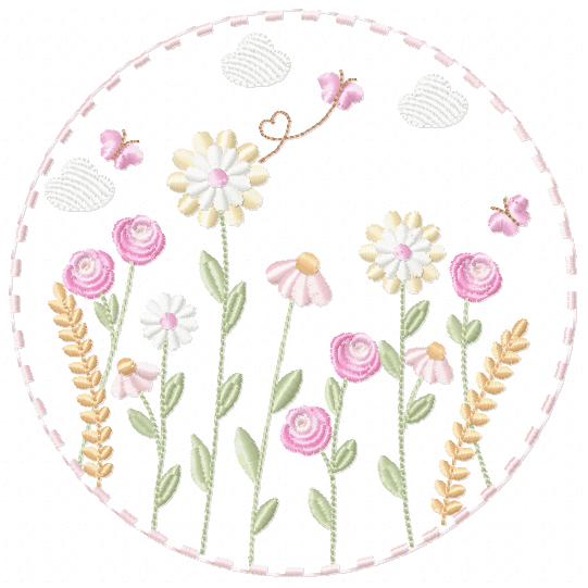 Flower Garden embroidery designs - Flower and Butterfly machine embroidery pattern - Floral bouquet Kitchen Towel - Instant digital download (Copy) Marcia Embroidery
