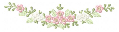 Floral Divider embroidery design - Flower Line machine embroidery pattern - Floral bouquet Kitchen Towel - Instant digital download pes jef