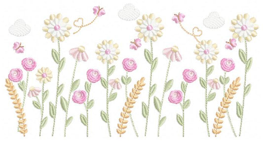 Flower Garden embroidery designs - Flower and Butterfly machine embroidery pattern - Floral bouquet Kitchen Towel - Instant digital download (Copy) Marcia Embroidery