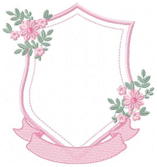 Monogram Frame embroidery design - Floral Frame machine embroidery pattern - Kitchen Tea Towel file - Instant digital - Marcia Embroidery
