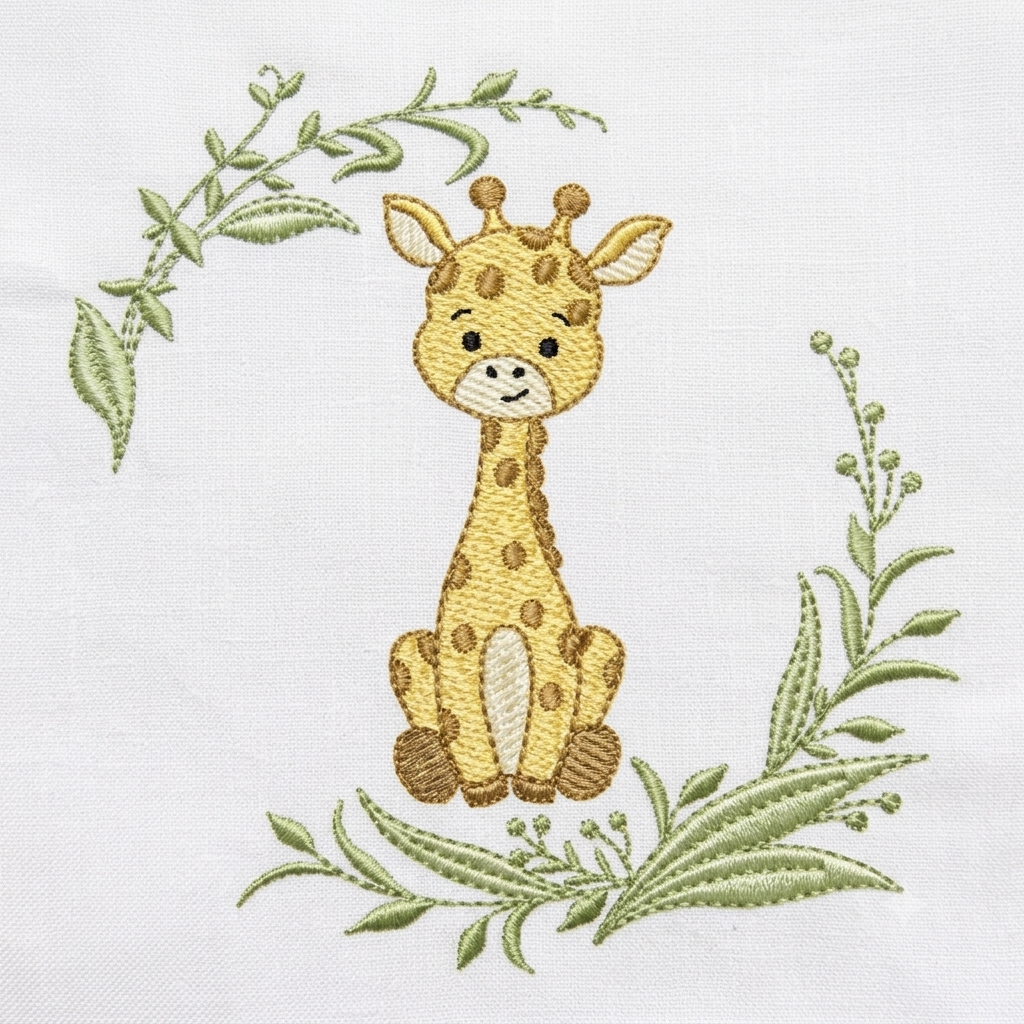 Giraffe embroidery design - Safari Wild Animal machine embroidery pattern - Instant digital download pes jef dst