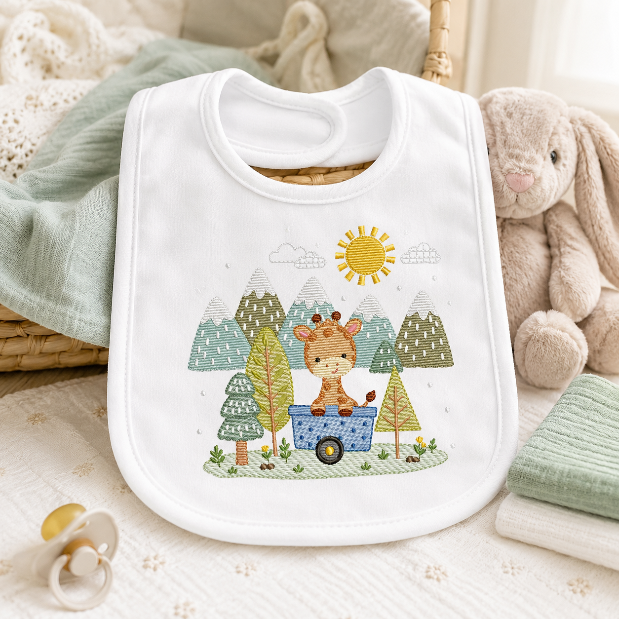 Giraffe with tree embroidery designs - Safari wild animal machine embroidery pattern - Baby boy file - Instant download pes