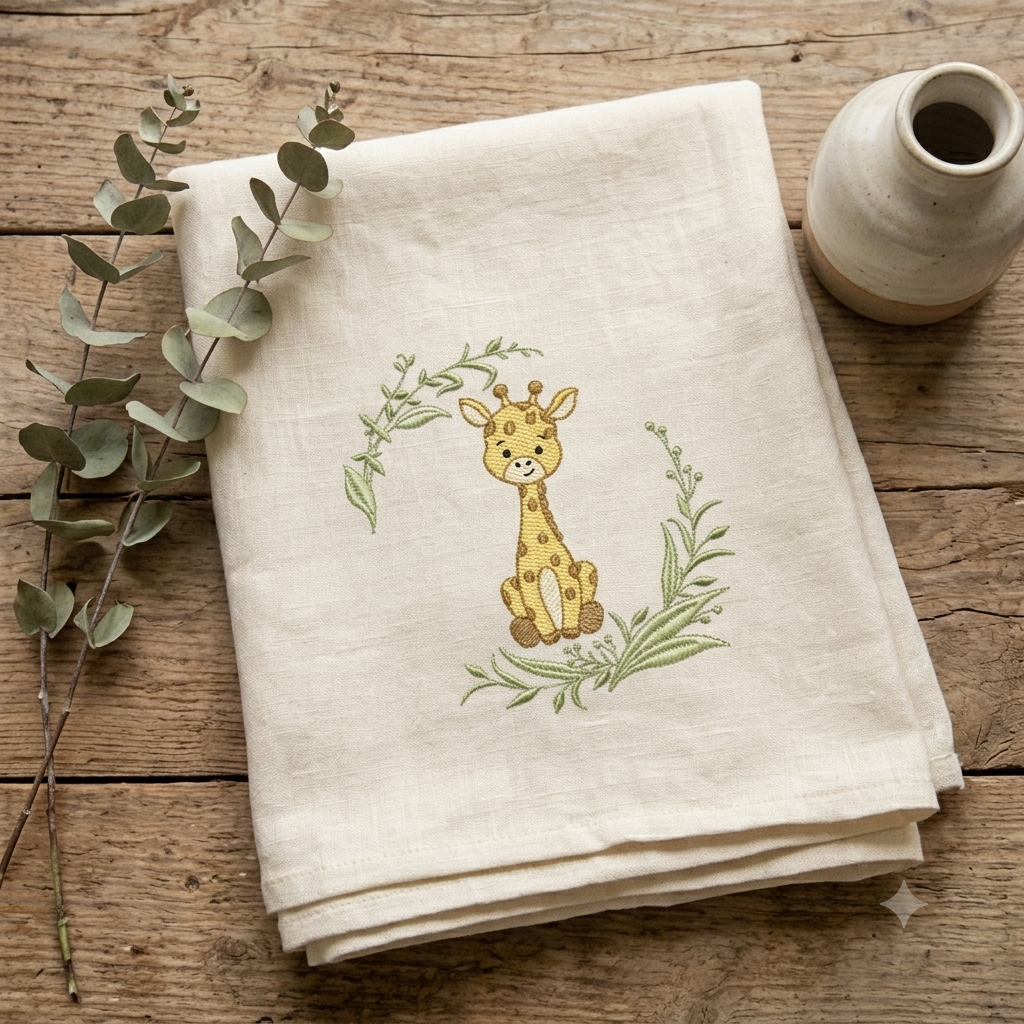 Giraffe embroidery design - Safari Wild Animal machine embroidery pattern - Instant digital download pes jef dst