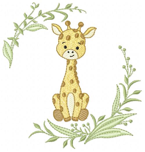 Giraffe embroidery design - Safari Wild Animal machine embroidery pattern - Instant digital download pes jef dst