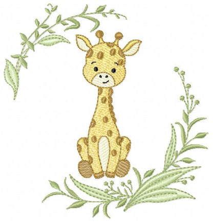 Giraffe embroidery design - Safari Wild Animal machine embroidery pattern - Instant digital download pes jef dst
