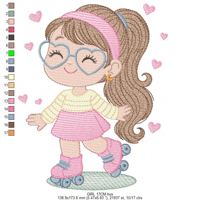 Girl embroidery designs - Flower girl embroidery design machine embroidery pattern - girl with flowers embroidery file butterfly embroidery (Copy) Marcia Embroidery