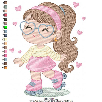 Girl embroidery designs - Flower girl embroidery design machine embroidery pattern - girl with flowers embroidery file butterfly embroidery (Copy) Marcia Embroidery