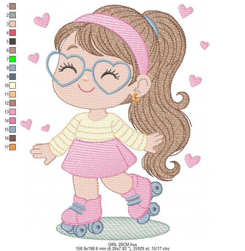 Girl embroidery designs - Flower girl embroidery design machine embroidery pattern - girl with flowers embroidery file butterfly embroidery (Copy) Marcia Embroidery