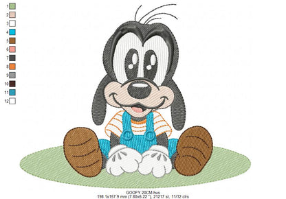 GOOFY embroidery design - Mickey Mouse machine embroidery pattern - Baby Boy file - Instant digital download pes (Copy) (Copy) Marcia Embroidery