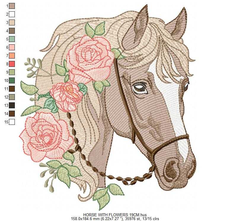 Horse embroidery design - Farm Pony with cowboy hat machine embroidery pattern - Baby Girl Cowgirl horse - Instant digital download pes jef (Copy) Marcia Embroidery