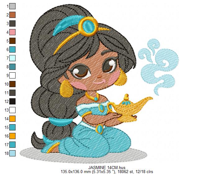 Jasmine embroidery design - Disney Princess machine embroidery patterns - Instant digital download (Copy) Marcia Embroidery