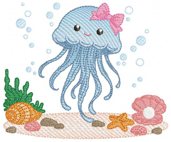 Jellyfish embroidery design - Octopus embroidery designs machine embroidery pattern - Ocean animals embroidery - instant digital download (Copy)