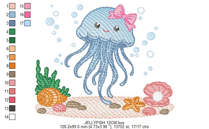 Jellyfish embroidery design - Octopus embroidery designs machine embroidery pattern - Ocean animals embroidery - instant digital download (Copy)