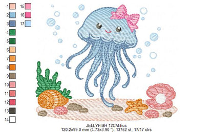 Jellyfish embroidery design - Octopus embroidery designs machine embroidery pattern - Ocean animals embroidery - instant digital download (Copy)