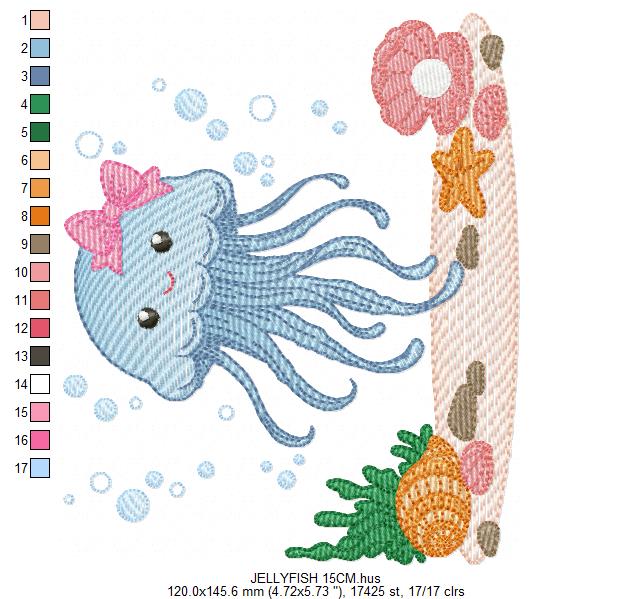 Jellyfish embroidery design - Octopus embroidery designs machine embroidery pattern - Ocean animals embroidery - instant digital download (Copy)