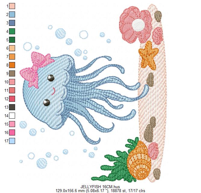 Jellyfish embroidery design - Octopus embroidery designs machine embroidery pattern - Ocean animals embroidery - instant digital download (Copy)