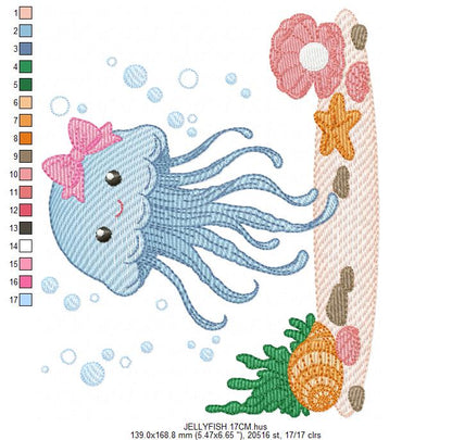 Jellyfish embroidery design - Octopus embroidery designs machine embroidery pattern - Ocean animals embroidery - instant digital download (Copy)