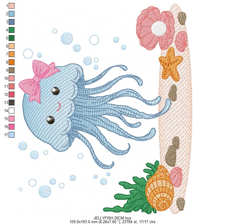 Jellyfish embroidery design - Octopus embroidery designs machine embroidery pattern - Ocean animals embroidery - instant digital download (Copy)