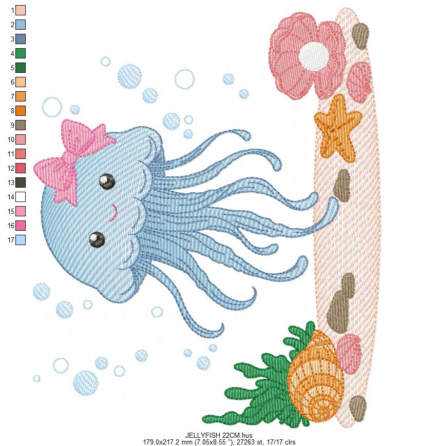 Jellyfish embroidery design - Octopus embroidery designs machine embroidery pattern - Ocean animals embroidery - instant digital download (Copy)