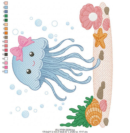 Jellyfish embroidery design - Octopus embroidery designs machine embroidery pattern - Ocean animals embroidery - instant digital download (Copy)