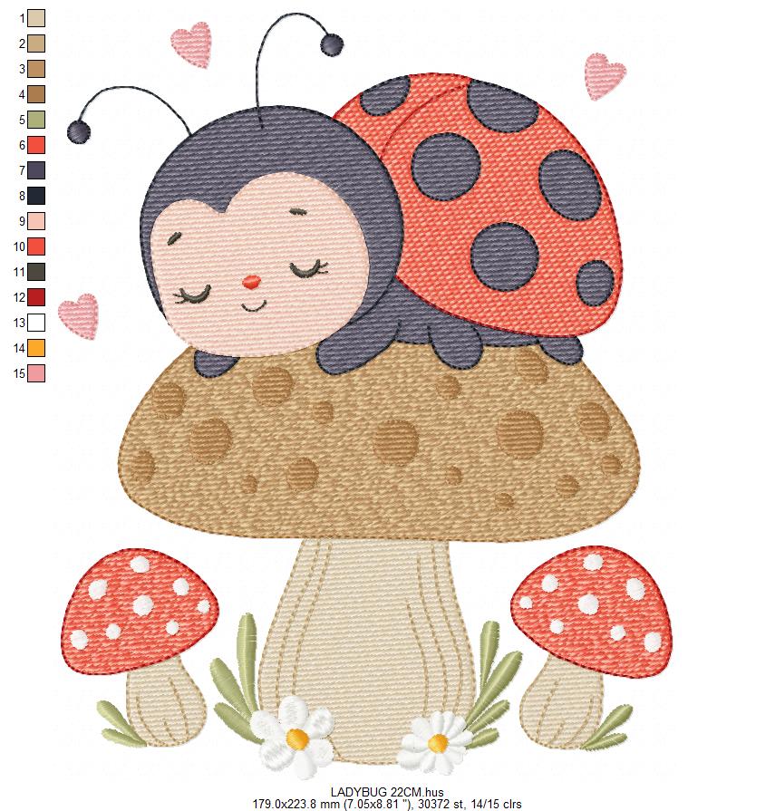 Ladybug embroidery designs - Garden Animal embroidery design machine embroidery pattern - Insect life embroidery file - instant download (Copy) Marcia Embroidery