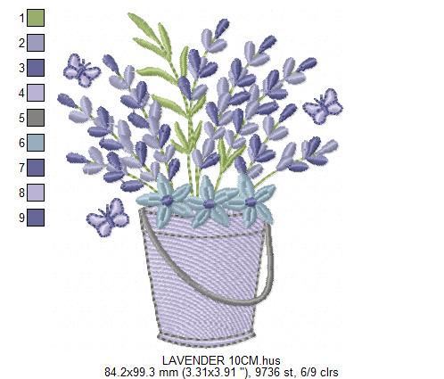 Lavender flowers embroidery design - Flower garden machine embroidery pattern - Floral Kitchen Tea towel - Instant download pes jef (Copy) Marcia Embroidery