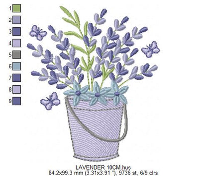 Lavender flowers embroidery design - Flower garden machine embroidery pattern - Floral Kitchen Tea towel - Instant download pes jef (Copy) Marcia Embroidery