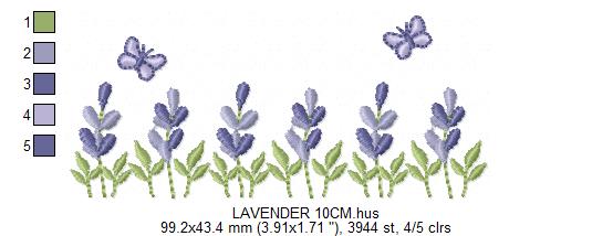 Flower garden embroidery design - Lavender flowers with butterflies machine embroidery pattern -  Kitchen Tea towel - Instant download pes (Copy) Marcia Embroidery