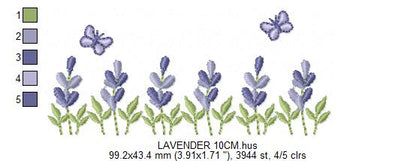 Flower garden embroidery design - Lavender flowers with butterflies machine embroidery pattern -  Kitchen Tea towel - Instant download pes (Copy) Marcia Embroidery
