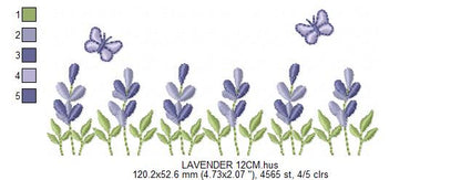 Flower garden embroidery design - Lavender flowers with butterflies machine embroidery pattern -  Kitchen Tea towel - Instant download pes (Copy) Marcia Embroidery