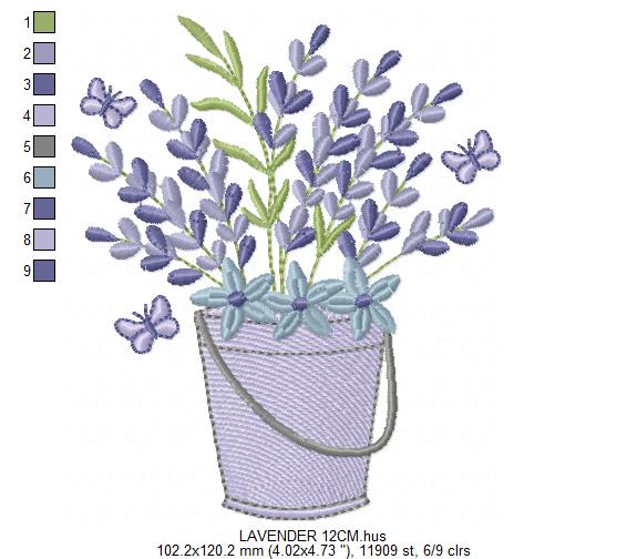 Lavender flowers embroidery design - Flower garden machine embroidery pattern - Floral Kitchen Tea towel - Instant download pes jef (Copy) Marcia Embroidery