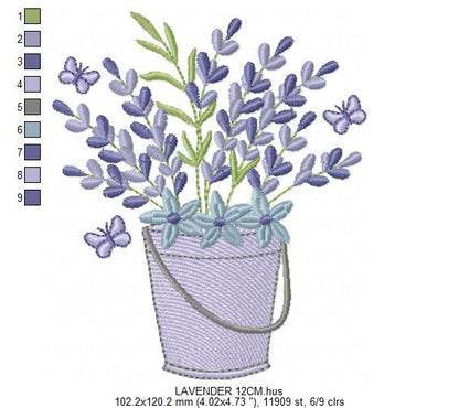 Lavender flowers embroidery design - Flower garden machine embroidery pattern - Floral Kitchen Tea towel - Instant download pes jef (Copy) Marcia Embroidery