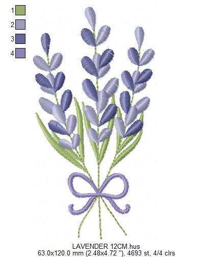 Lavender flowers embroidery design - Flower garden machine embroidery pattern - Floral Kitchen Tea towel - Instant download pes jef (Copy) Marcia Embroidery