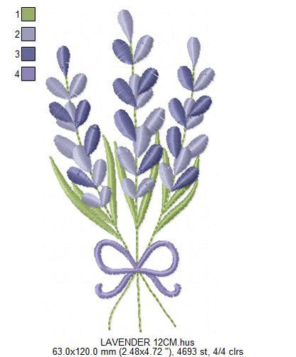 Lavender flowers embroidery design - Flower garden machine embroidery pattern - Floral Kitchen Tea towel - Instant download pes jef (Copy) Marcia Embroidery