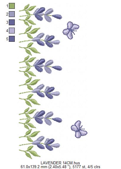 Flower garden embroidery design - Lavender flowers with butterflies machine embroidery pattern -  Kitchen Tea towel - Instant download pes (Copy) Marcia Embroidery