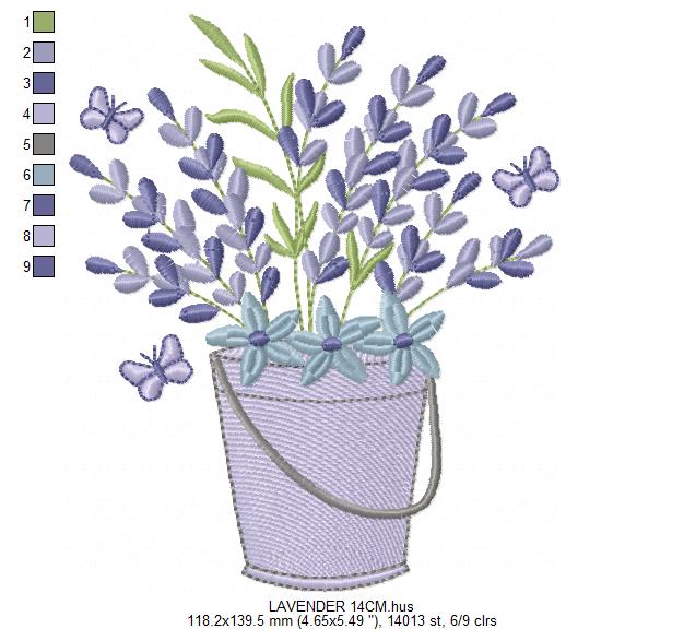 Lavender flowers embroidery design - Flower garden machine embroidery pattern - Floral Kitchen Tea towel - Instant download pes jef (Copy) Marcia Embroidery