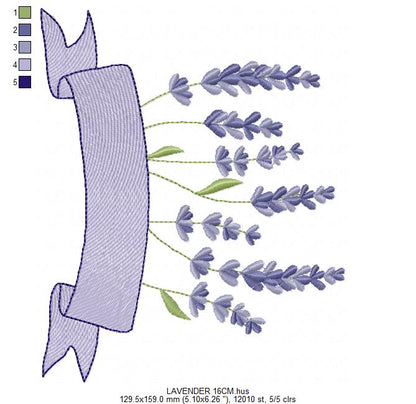Flower garden embroidery design - Lavender flowers with butterflies machine embroidery pattern -  Kitchen Tea towel - Instant download pes (Copy) Marcia Embroidery