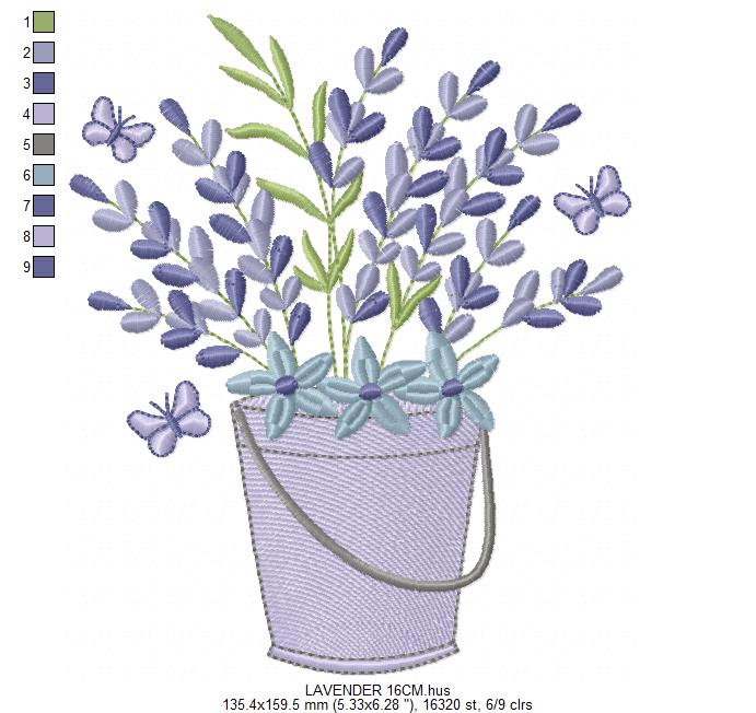 Lavender flowers embroidery design - Flower garden machine embroidery pattern - Floral Kitchen Tea towel - Instant download pes jef (Copy) Marcia Embroidery