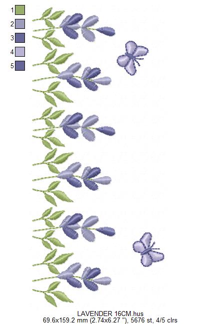 Flower garden embroidery design - Lavender flowers with butterflies machine embroidery pattern -  Kitchen Tea towel - Instant download pes (Copy) Marcia Embroidery