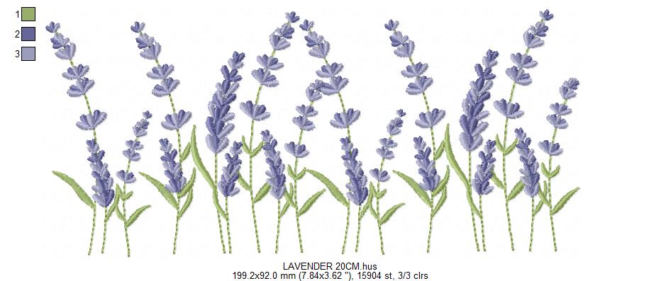 Lavender flowers embroidery design - Flower garden machine embroidery pattern - Floral Kitchen Tea towel - Instant download pes jef