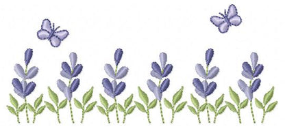 Flower garden embroidery design - Lavender flowers with butterflies machine embroidery pattern -  Kitchen Tea towel - Instant download pes (Copy) Marcia Embroidery