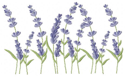 Lavender flowers embroidery design - Flower garden machine embroidery pattern - Floral Kitchen Tea towel - Instant download pes jef Marcia Embroidery