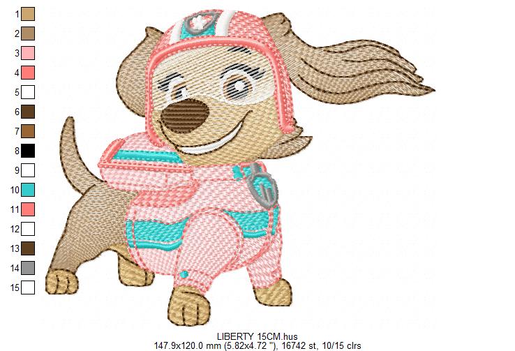 Paw Patrol embroidery designs - Dog Liberty machine embroidery patterns - Baby Girl Boy file - Instant digital download pes jef dst exp hus vp3 - Zuma Chase Rubble Skye Marshall Everest Ryder Rocky Marcia Embroidery