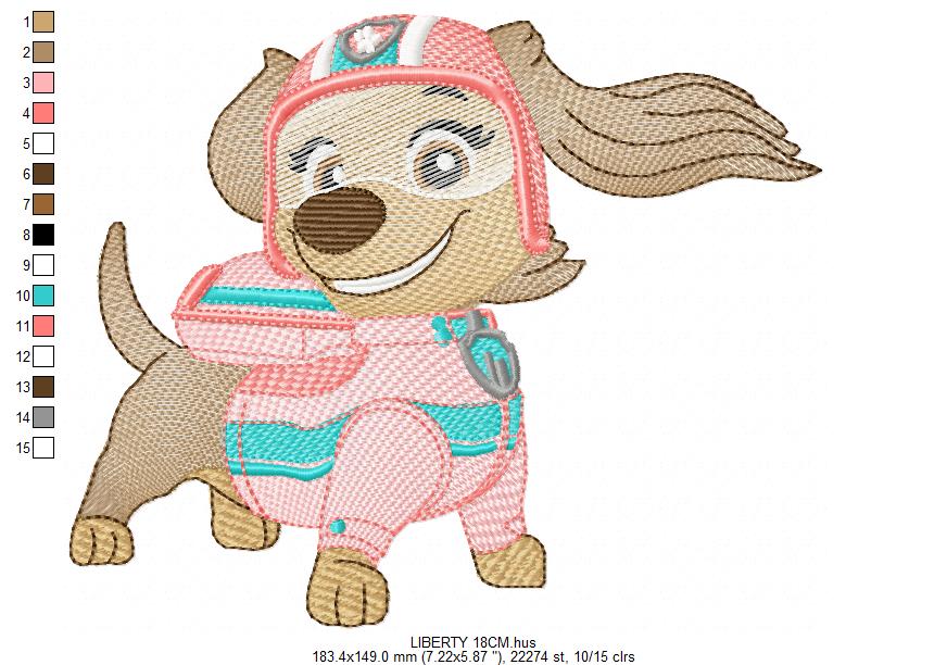 Paw Patrol embroidery designs - Dog Liberty machine embroidery patterns - Baby Girl Boy file - Instant digital download pes jef dst exp hus vp3 - Zuma Chase Rubble Skye Marshall Everest Ryder Rocky Marcia Embroidery