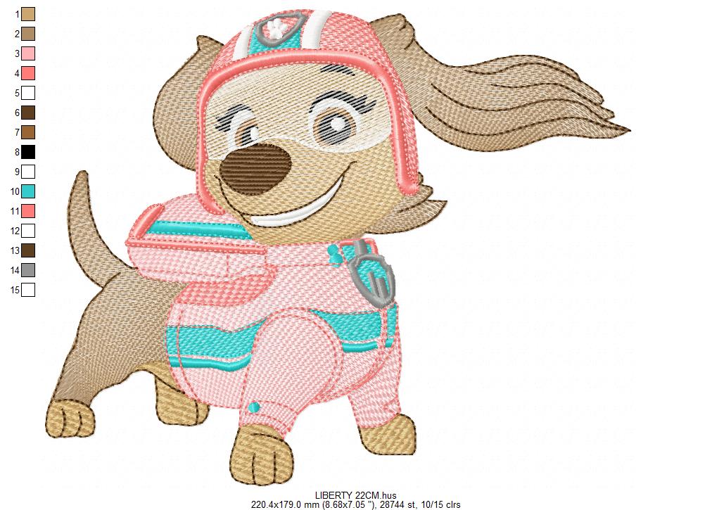 Paw Patrol embroidery designs - Dog Liberty machine embroidery patterns - Baby Girl Boy file - Instant digital download pes jef dst exp hus vp3 - Zuma Chase Rubble Skye Marshall Everest Ryder Rocky Marcia Embroidery