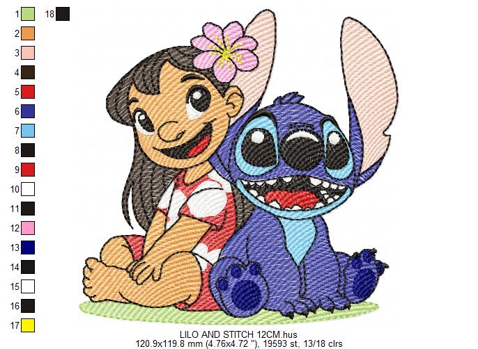 Stitch embroidery design - Lilo and Stitch Cartoon machine embroidery pattern - Baby boy and girl file - Instant digital download pes jef (Copy) Marcia Embroidery