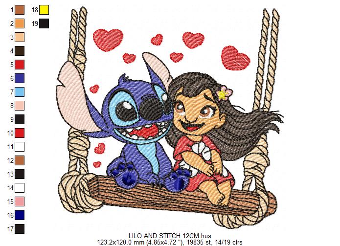 Stitch embroidery design - Lilo and Stitch Cartoon machine embroidery pattern - Baby boy and girl file - Instant digital download pes jef (Copy) Marcia Embroidery