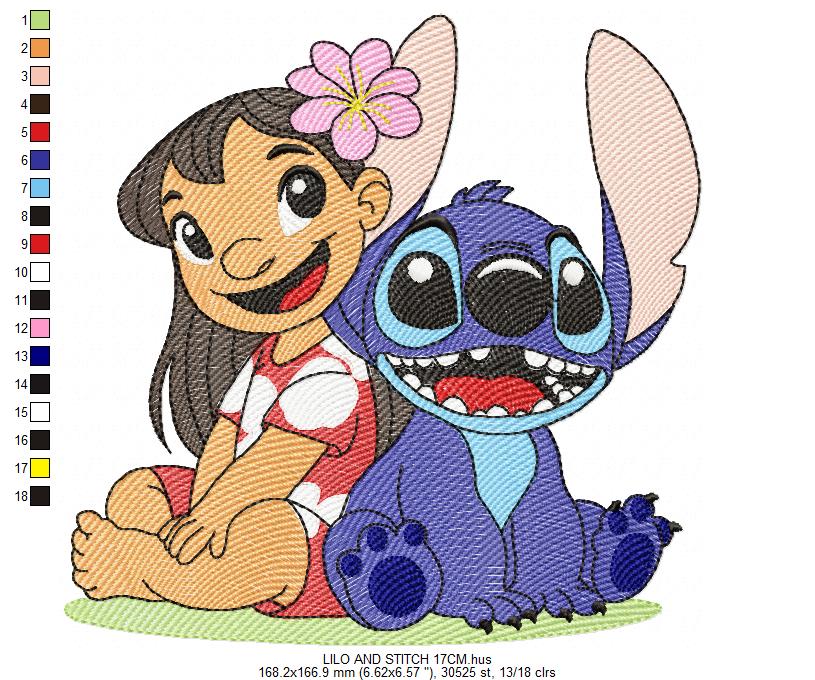 Stitch embroidery design - Lilo and Stitch Cartoon machine embroidery pattern - Baby boy and girl file - Instant digital download pes jef (Copy) Marcia Embroidery