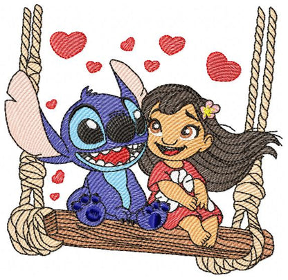 Stitch embroidery design - Lilo and Stitch Cartoon machine embroidery pattern - Baby boy and girl file - Instant digital download pes jef (Copy) Marcia Embroidery